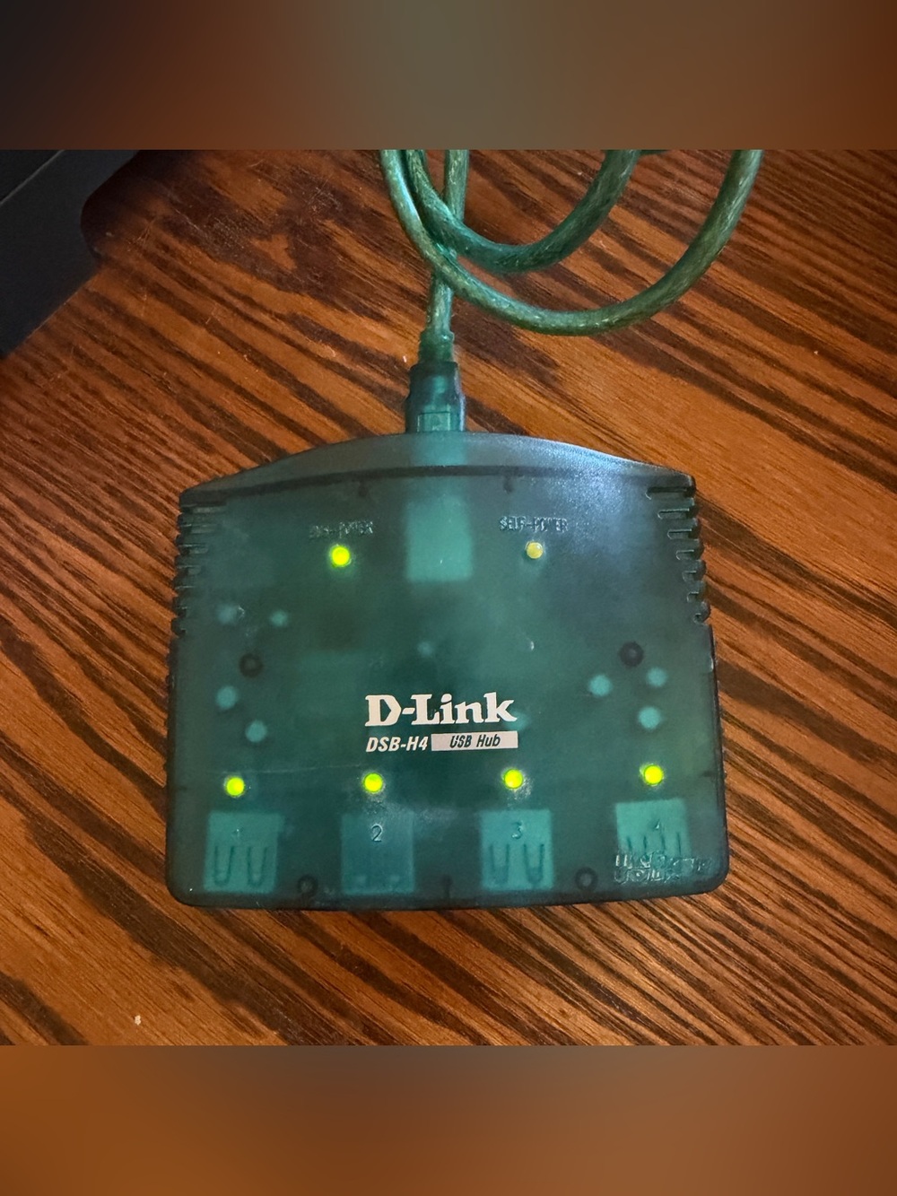 D-Link DSB-H4 4-Port USB Hub Ver A1 Teal Tested w/ USB Cable